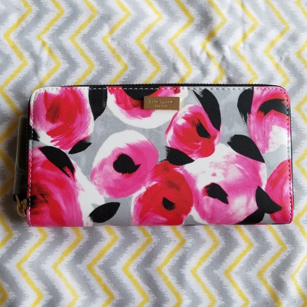 Kate Spade Rosebed Lacey Zip Around Wallet